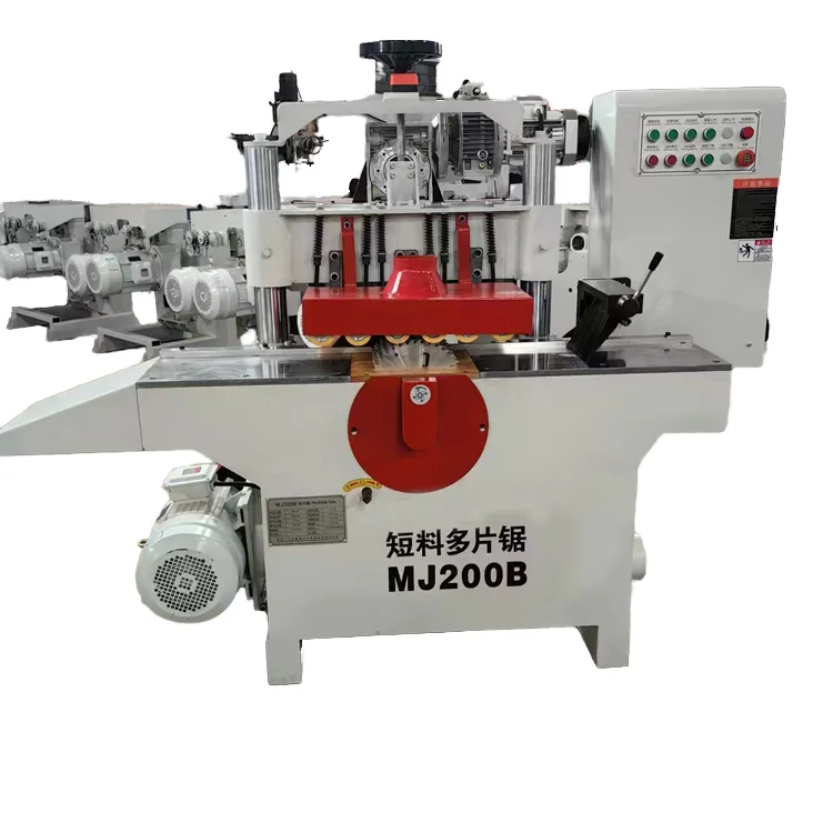 200mm Solid Wood Multi-Blade Rip Saw Machine Square Timber Cutter with Multi-Blade Saw Machine for Woodworking Industries