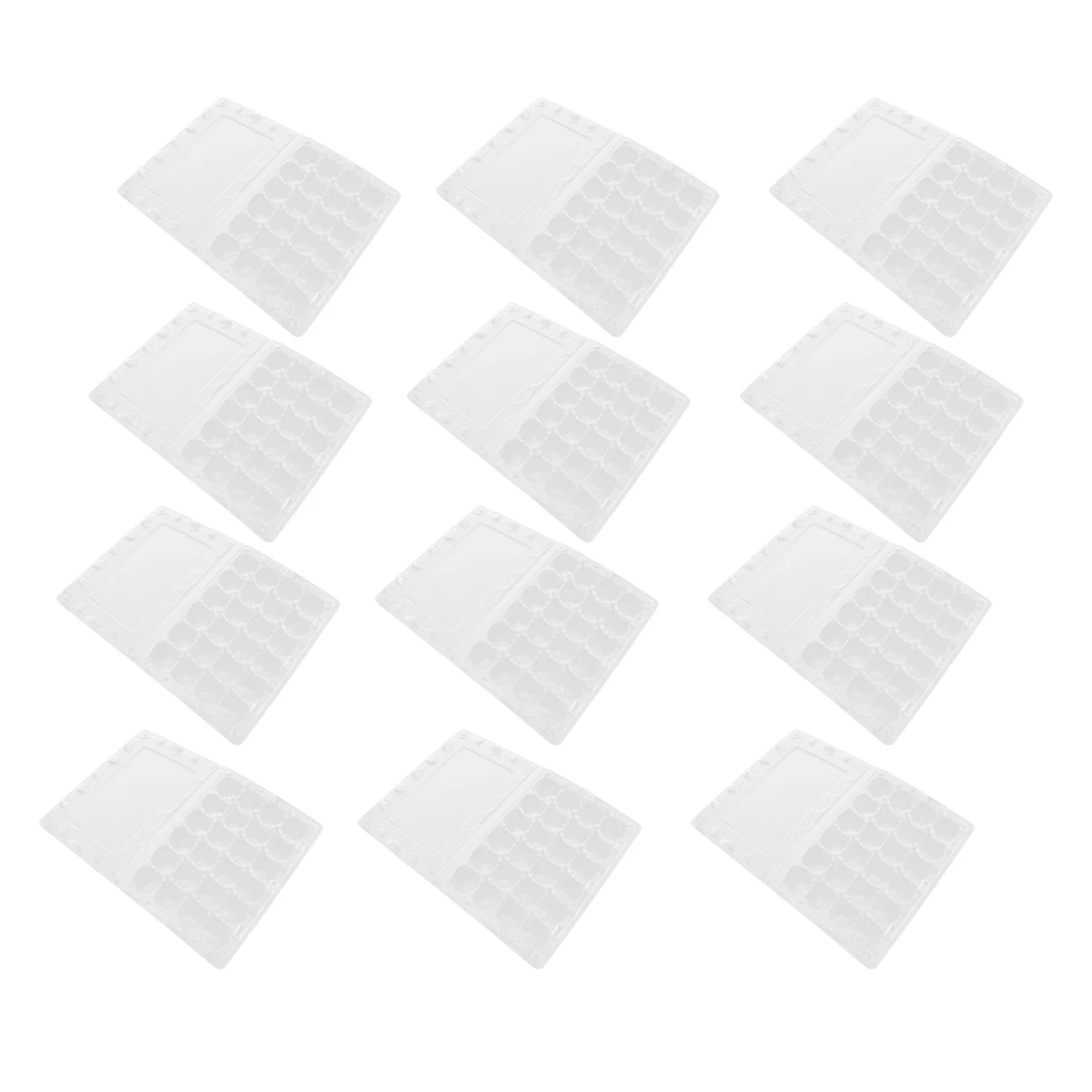 

12 pcs Quail Box Clear PET Food Grade Storage Containers Mini Holder Compact Size Eco Friendly Refrigerator Tray