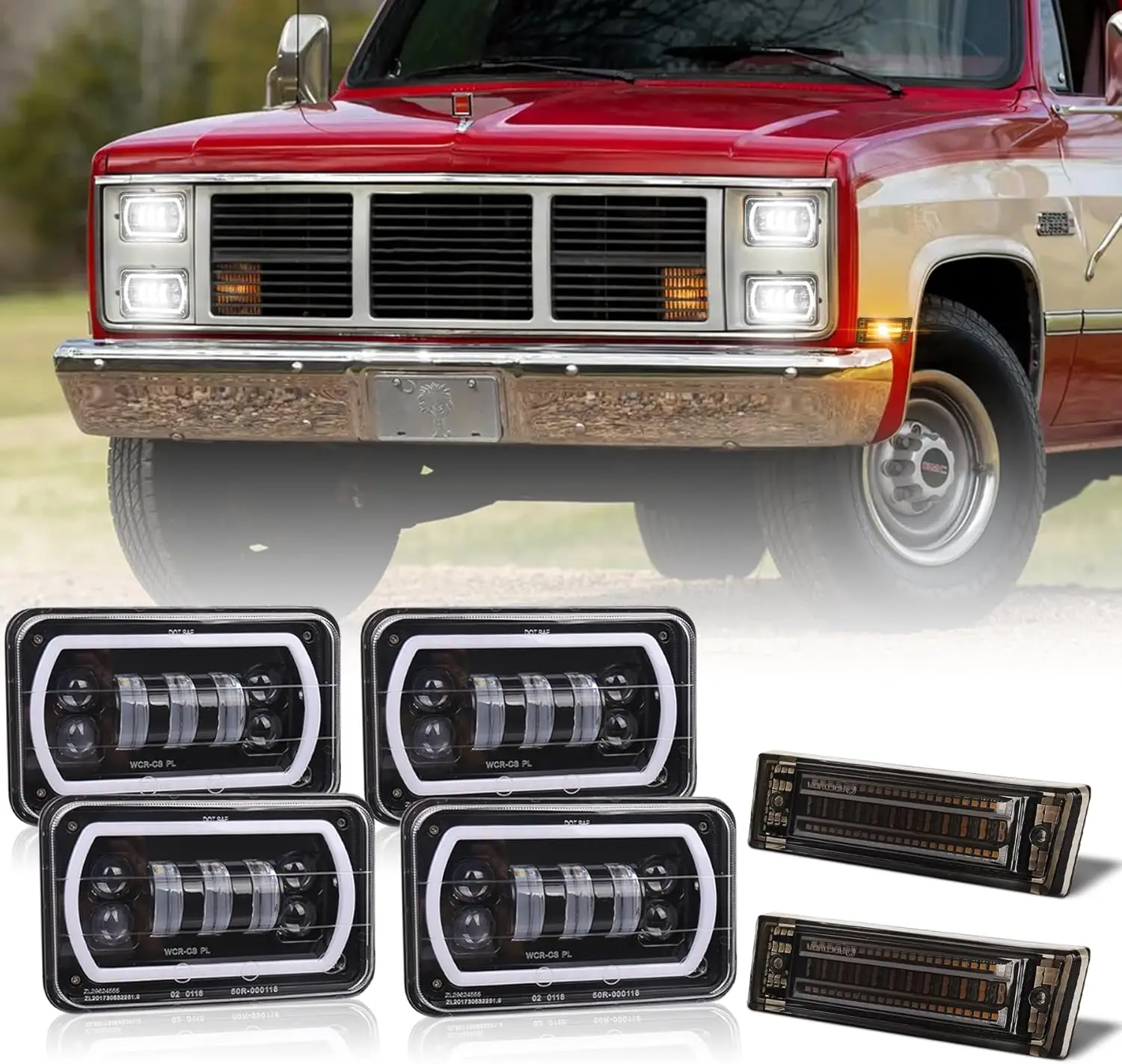 POVTOR Off Road 4x6 Светодиодные фары Фара с уплотнительным лучом и светодиодными боковыми габаритными огнями