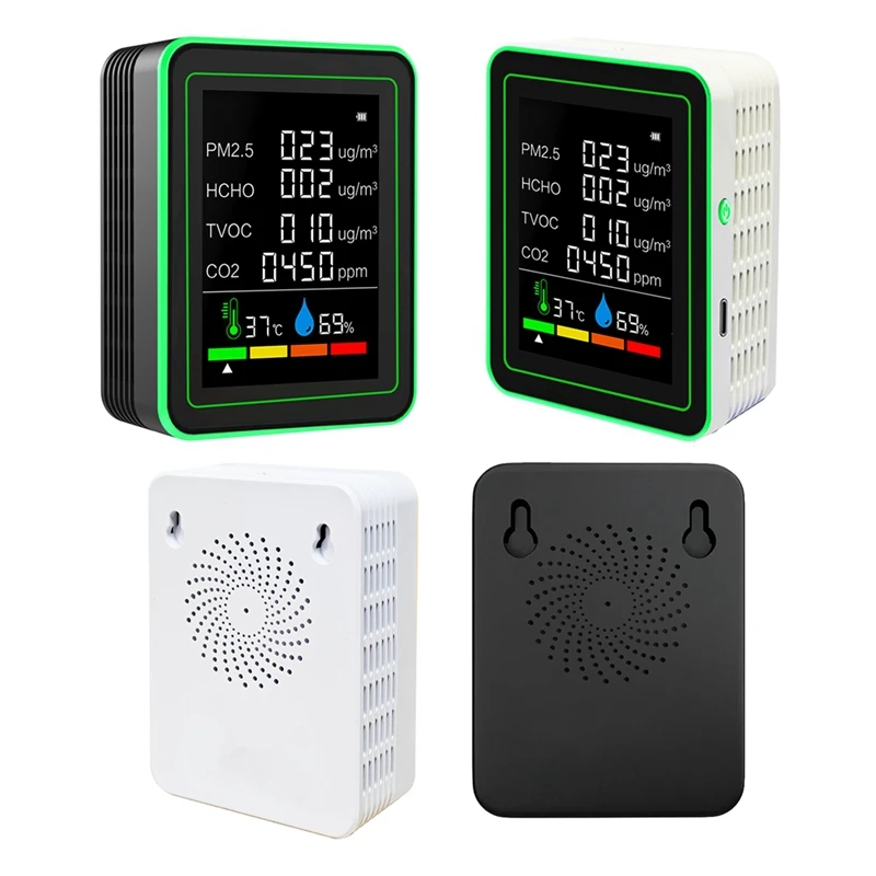 ZIZI Total Smart Wifi Air Quality Sensor Guard Multifunction CO2/TVOC/HCHO/PM2.5/ Temperature/Humidity