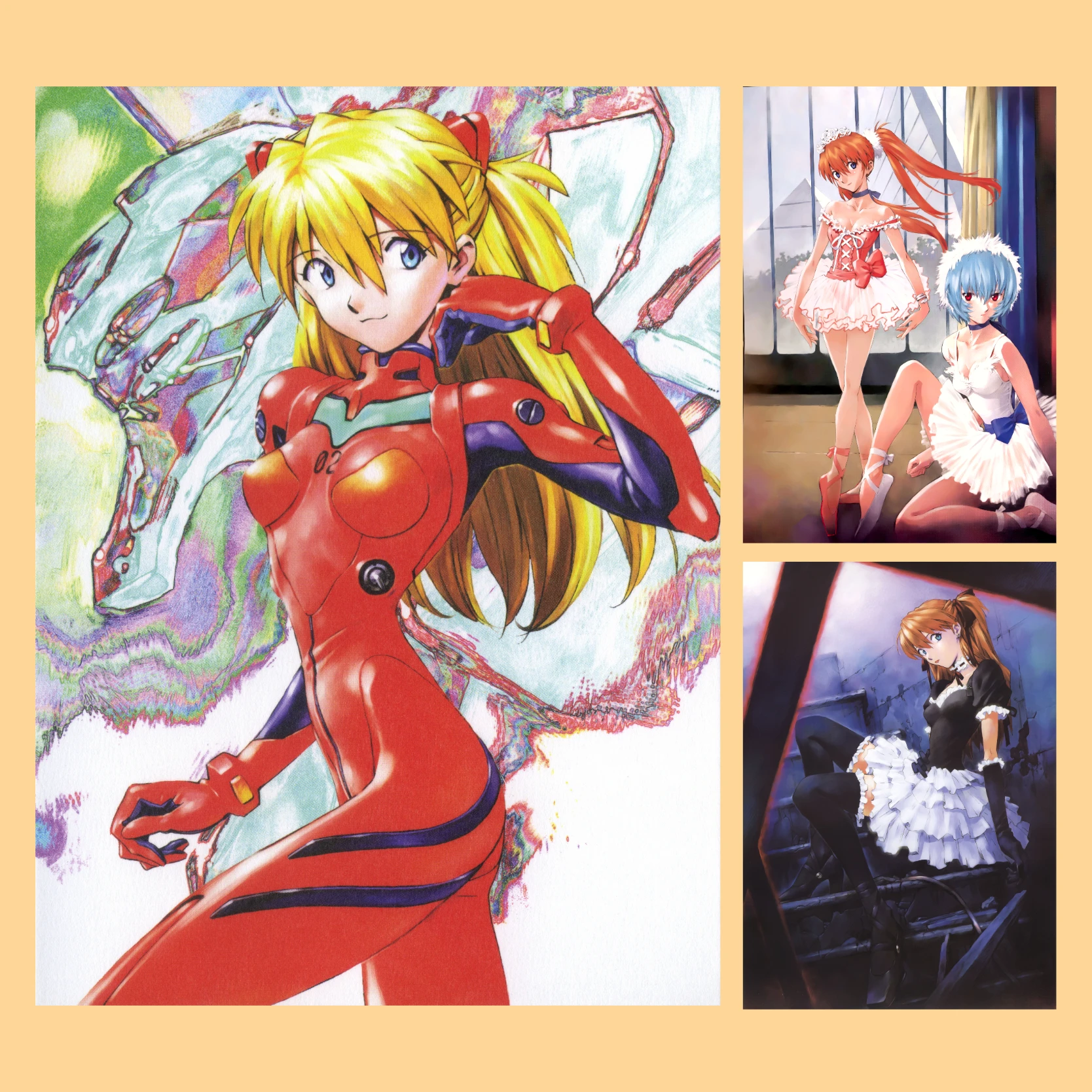 Evangelion EVA Asuka Langley Frameless Canvas Poster HD Anime Peripheral Wall Art for Bedroom, Dorm and Gaming Room Decor