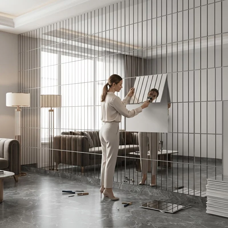 5/10pcs Foil Marble Wall Stickers, Reflective Mirror Stripe Wallpaper, Peel And Stick Waterproof Soundproof Wall Decor