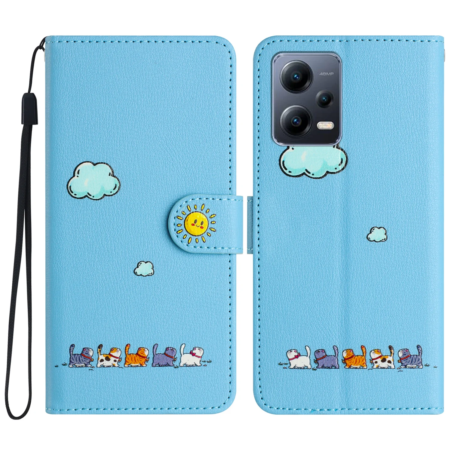 

For Xiaomi X5 / Xiaomi X5 Pro phone case cartoon cat style softshell clamshell leather case