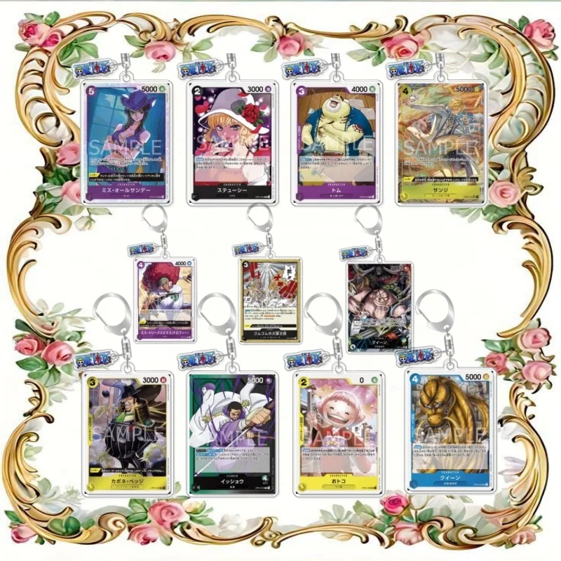 Llavero OP OPTCG, Tarjeta Coleccionable Stussy Tom Eustass Kid, Colgante para Mochila, Regalo para Fans de Anime y Juegos, Decoración de Acrílico Reciclado, Juguete de Tarjeta Rara