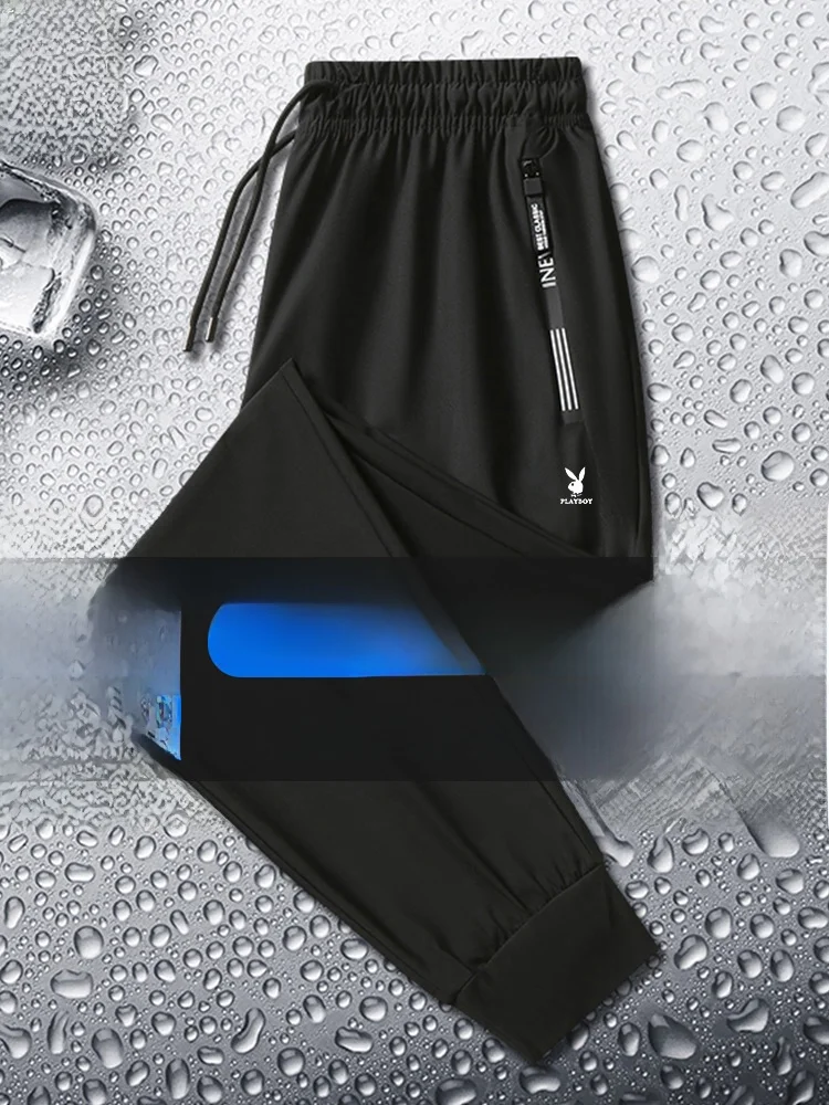 

Ice Silk Pants Men's Summer Thin Qui Dry Sports Casual Loose plus Size Long Pants Lightweight Breathable Comfortable