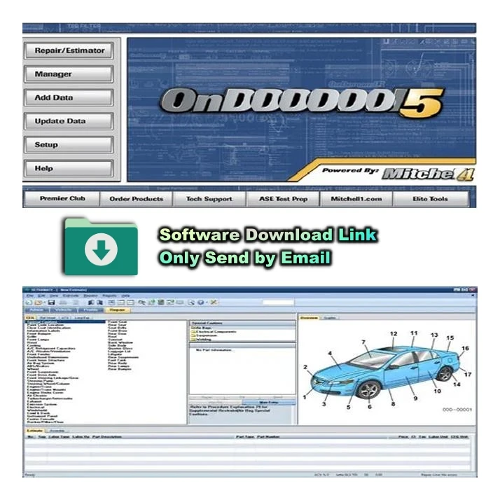 Auto Repair Software Mitchel On Demand 5 Diagnostics TSBs Recalls Diagram+Mitchel UltraMate 2023.07 Advanced Estimating Software