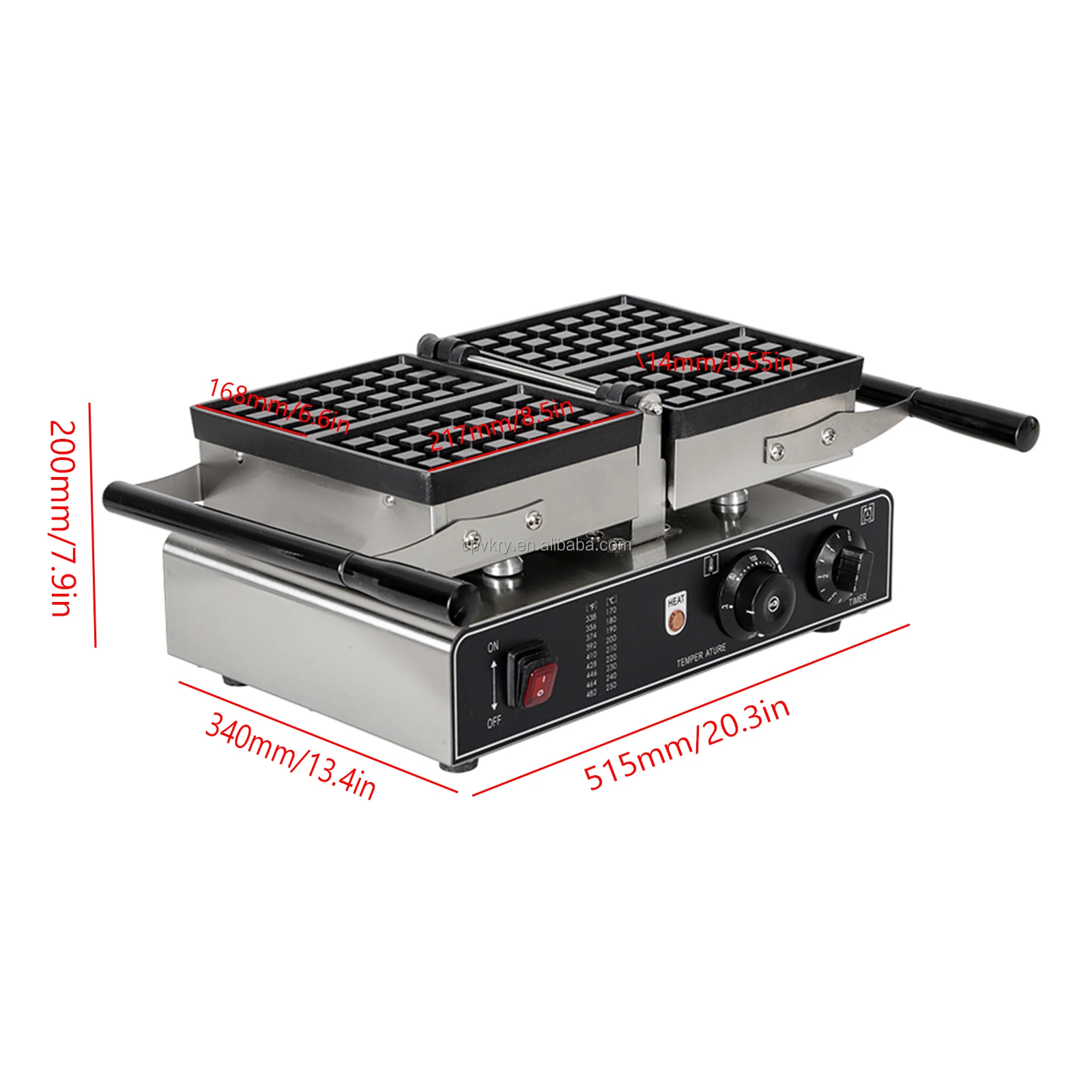 Commercial Electric 2-Slice Square Single Foam Waffle Maker Pancake Egg Waffle Machine for Fun Kids Adults Breakfast Household