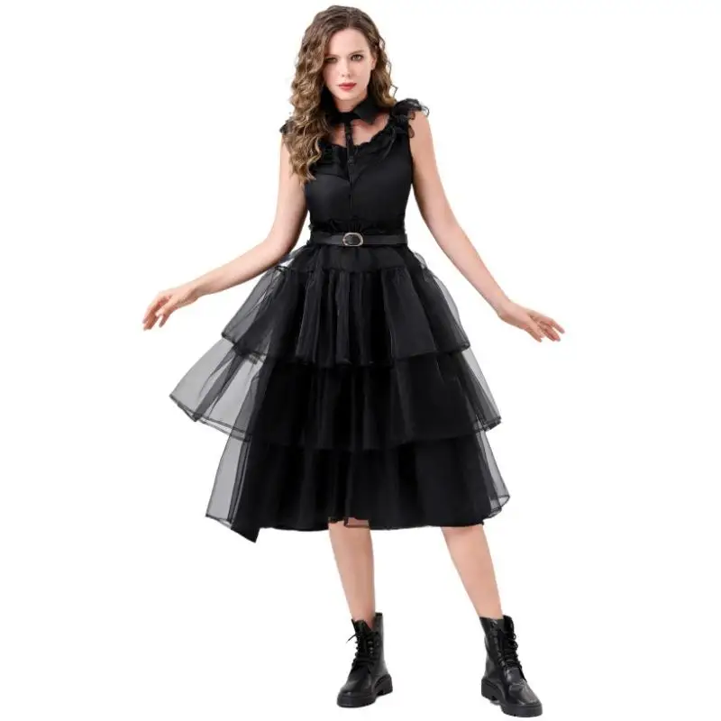 

New Ladies Bla Adams Fly Dance Dr loween Tuesday Adams Costume Skirt Women's Faion Stage Performance Clothing