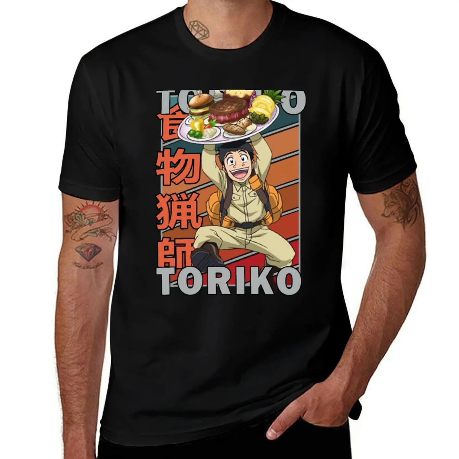 

Komatsu Toriko Retro Stripe Design T-Shirt anime graphic tee shirt aesthetic clothes t shirt men 100℅ cotton