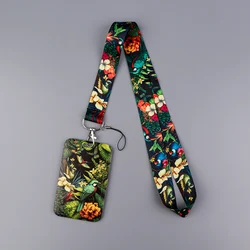 Flower and Bird World Lanyard Card Neck Strap for key ID Card Phone Straps Badge Holder DIY Hanging Rope Keyring Accessories