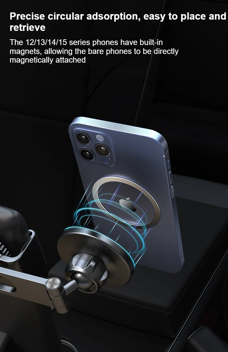 Für Tesla Handyhalterung für Mittelkonsole Schiebehalterung Magnetische Auto-Handyhalterung für iPhone 15 14 13 12 Auto-Zubehör – Detail 23