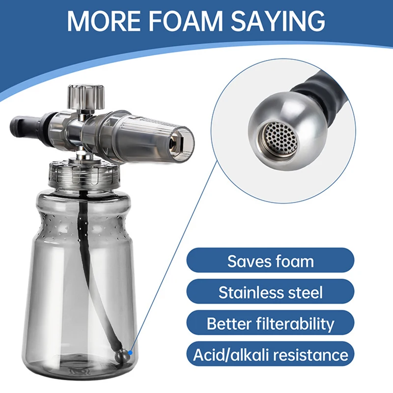 Car Wash Snow Foam Lance 1L for 1/4 Inch Connect or Karcher K High Pressure Washer Gun Foam Generator Foam Cannon Foam Sprayer