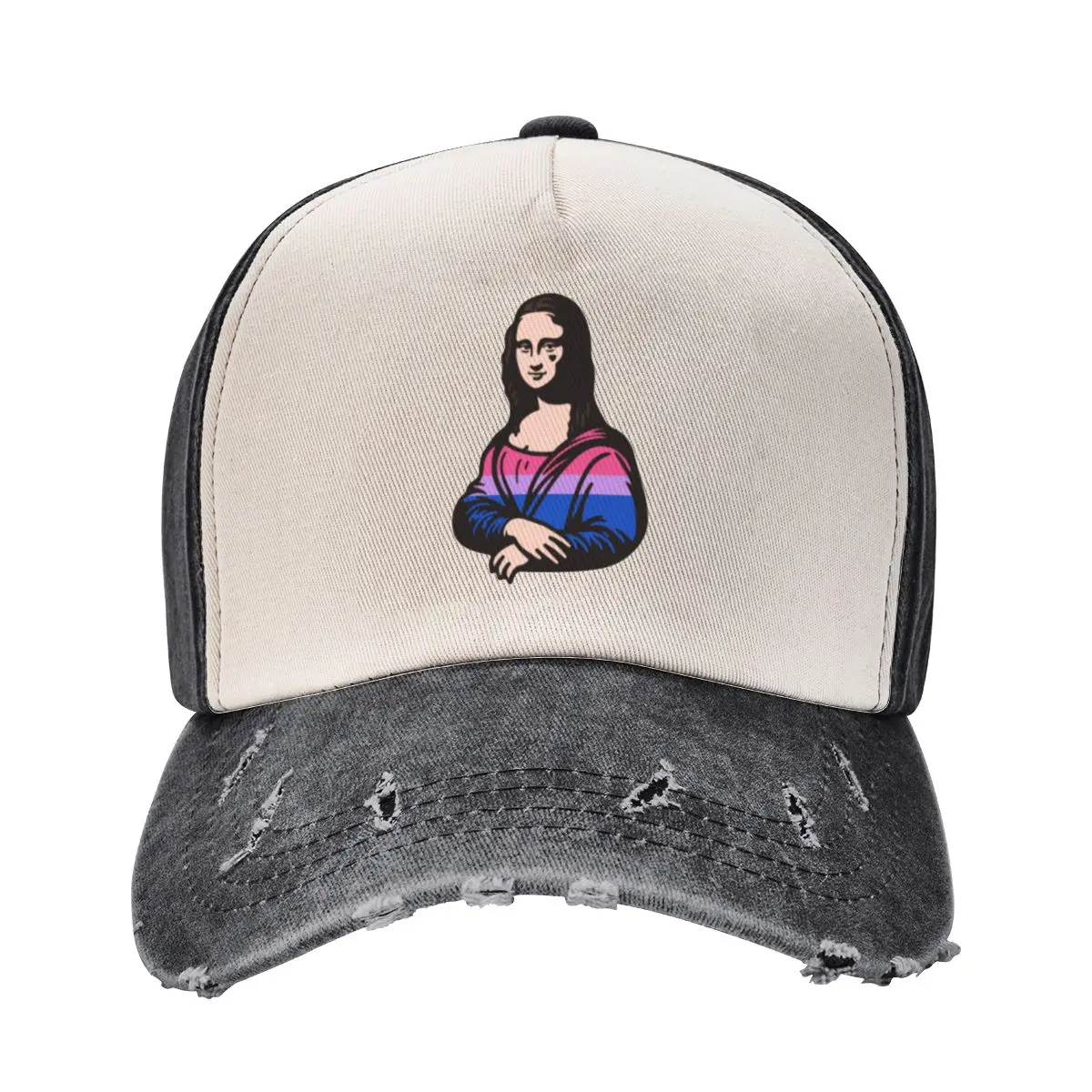 Bisexual Pride Flag Mona Lisa Baseball Cap Military Tactical Cap Cosplay Custom Cap beach hat Women Caps Men's