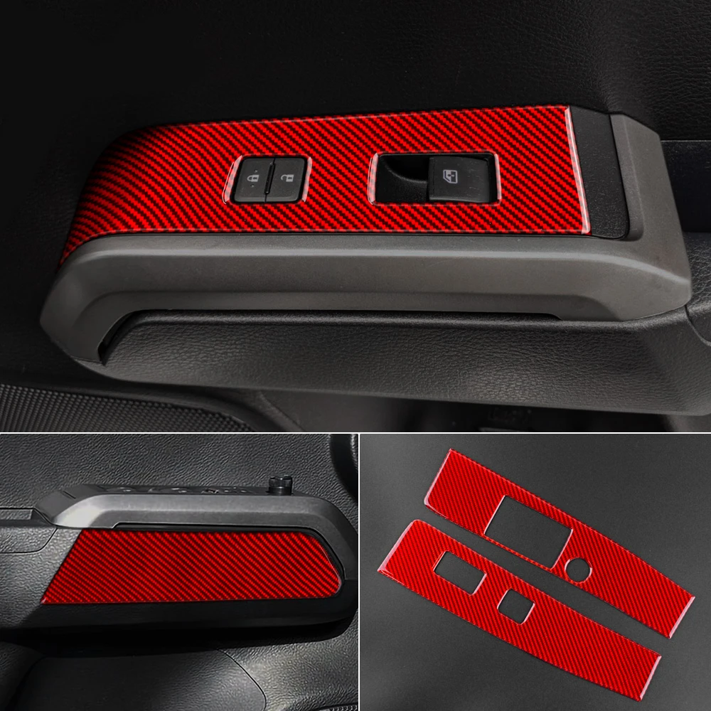 

For Toyota Tacoma 2016-23 LHD RHD Door Window Switch Button Cover Panel Real Soft Carbon Fiber Sticker Car Interior Accessories