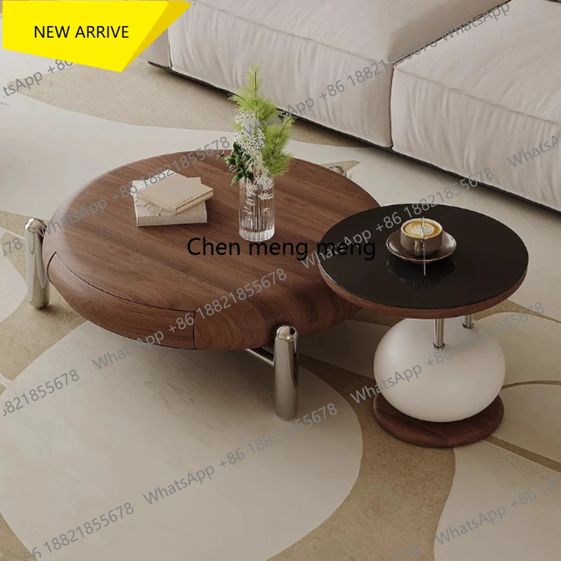 

Тумба-столик Z183 с выдвижными ящиками, экономящая место, трансформируемая, уникальный эстетичный мини-столик, круглый, для улицы, для дивана, для патио