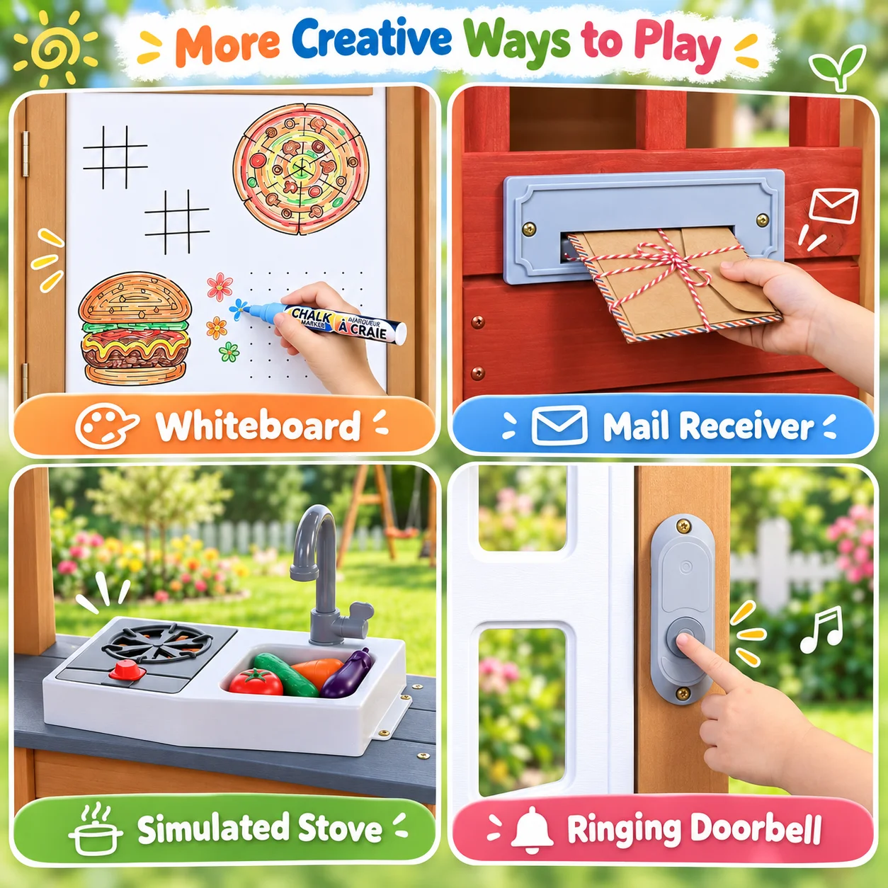 บ้านไม้สำหรับเด็ก พร้อมชุดครัว - Kids Outdoor Kitchen Accessories บทวิจารณ์และราคา