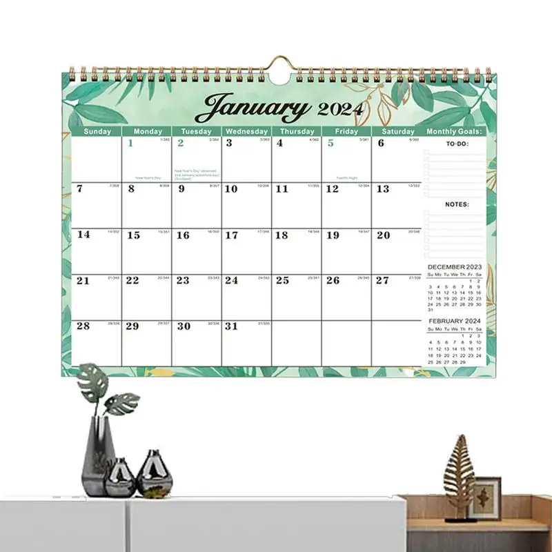 

2024 Wall Calendar 12 Month Jan To Dec 2024 Monthly Calendar Planner Annual Yearly Planner 2024 Calendars Wall Planner 12x17