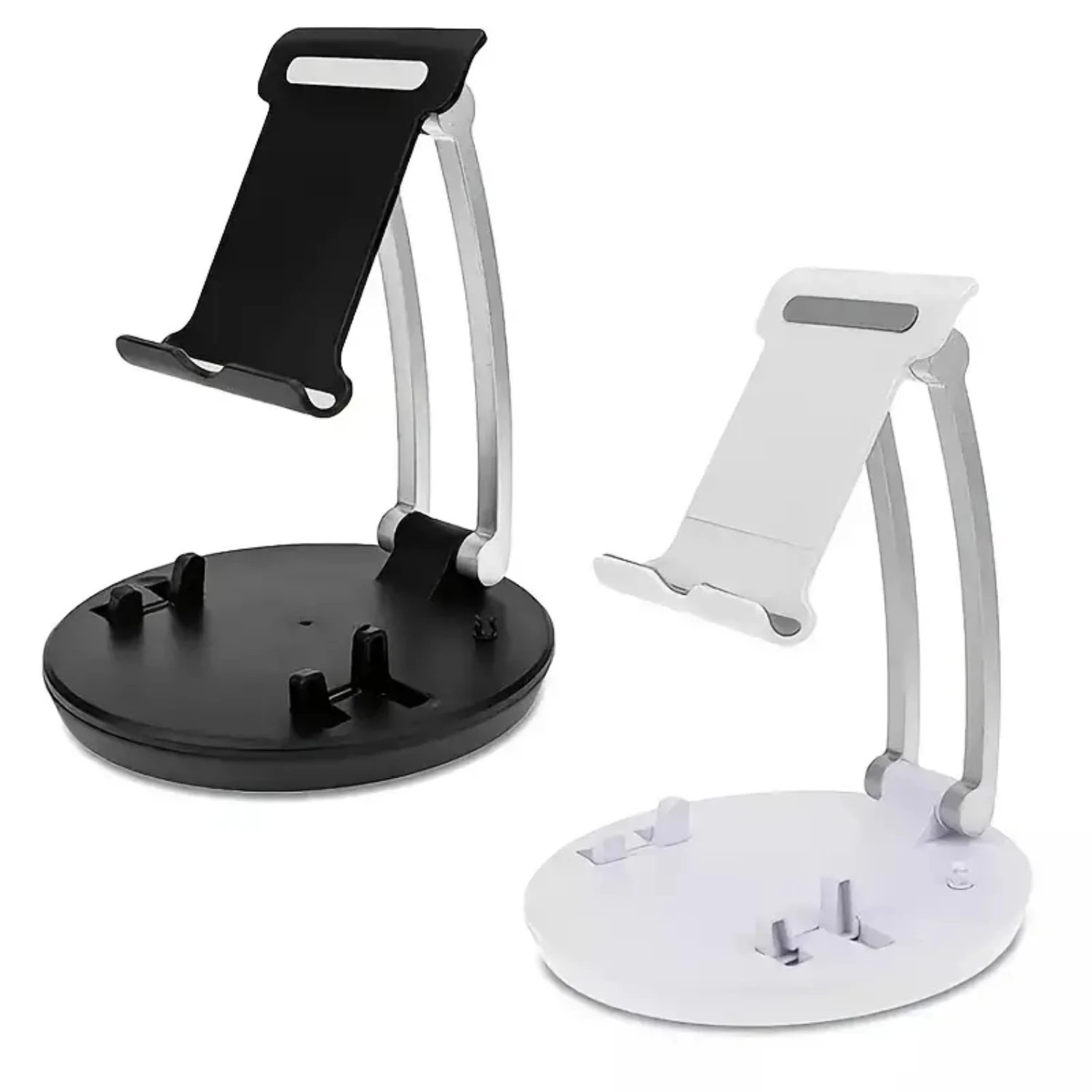 Foldable Adjustable Phone Holder ,Mobile Cellphone 360 ° Rotatable Table Desk Holder ,ABS Waterproof  Smart Stand Compatible Fo