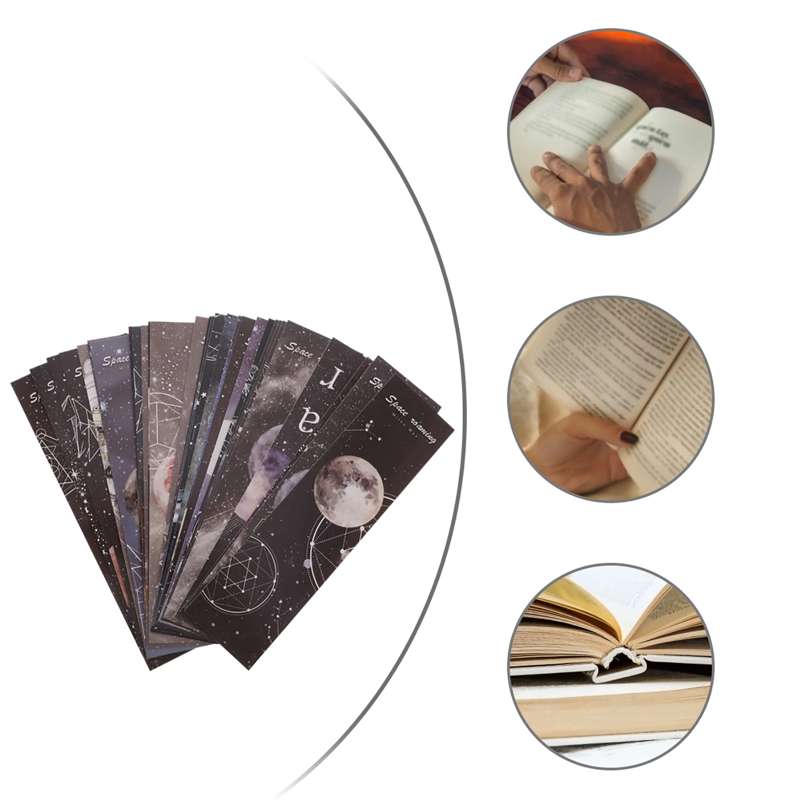 

60 Space Bookmarks Student Bookmark Paper Clear Pattern Bright Color Ideal Student Gifts Decorative Flags