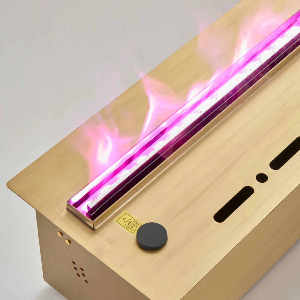 Modern Gold Fireplace Remote 3D home decoration color RGB fireplace Water vapor Gold Flame atomized electric fireplace