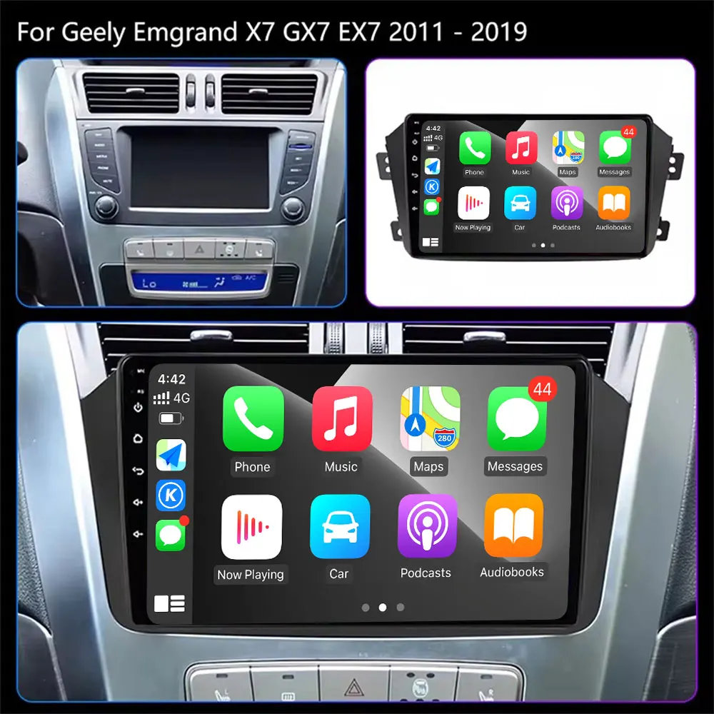 For Geely Emgrand X7 1 GX7 EX7 2011 - 2019 Navigation GPS Wireless Carpaly Android 16 Auto Car Stereo Radio DSP Tools Fan SWC