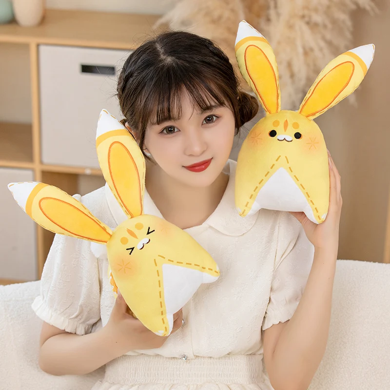 Kawaii Genshin تأثير Liyue Yaoyao تأثيري الدعائم الغار أرنب ألعاب من نسيج مخملي وسادة الكرتون أنيمي لينة بلوشي دمى فتاة هدية