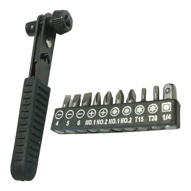 

Screwdriver Men Gift 90 Degree Offsets Ratcheting Screwdriver Pocket Ratchet Wrench Bit Socket Wrench 37JD