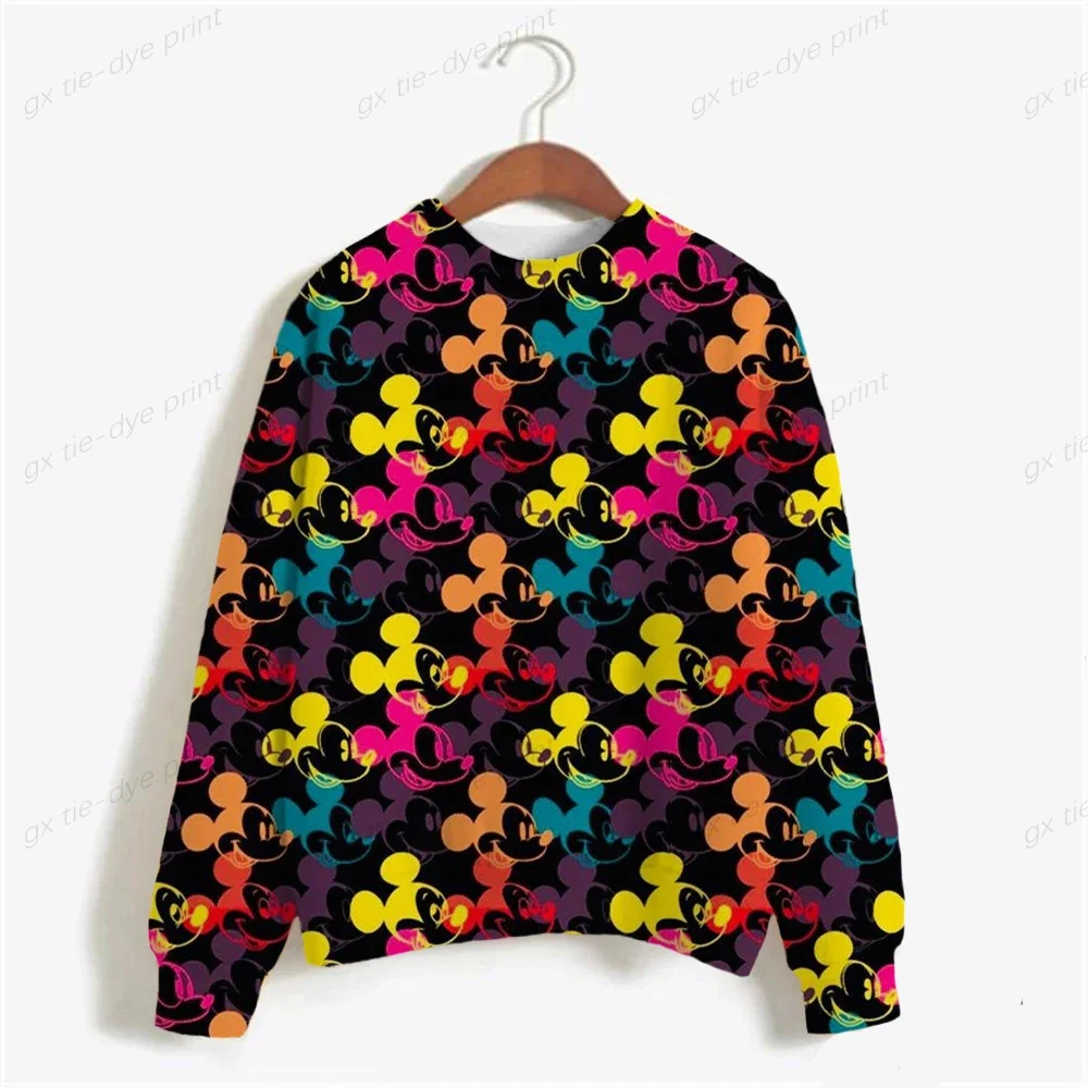 2024 Fall Ladies Hoodie Disney Minnie Mouse Print Women Loose Cartoon Ladies Harajuku Sweatshirt Ladies Korean Top