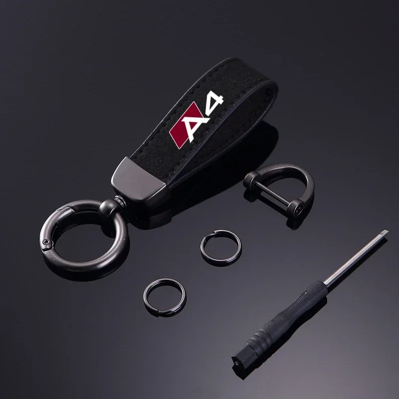 Suede Kaychain Car KeyRing Holder Pendent High-end Gifts for audi sport RS A1 A3 A4 B7 B8 A5 A6 A7 A8 Q3 Q5 Q7 Q8 TT Accessories