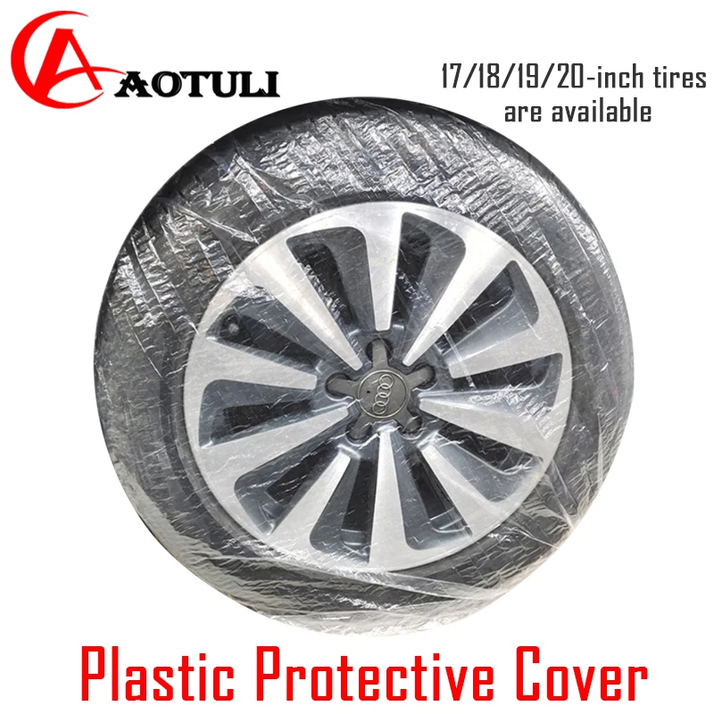 Plastic Protective Cover for Disposable Car Tires Anti Dog Urine Spray Protection Transparent Bag Wheel Hub Anti-pollution