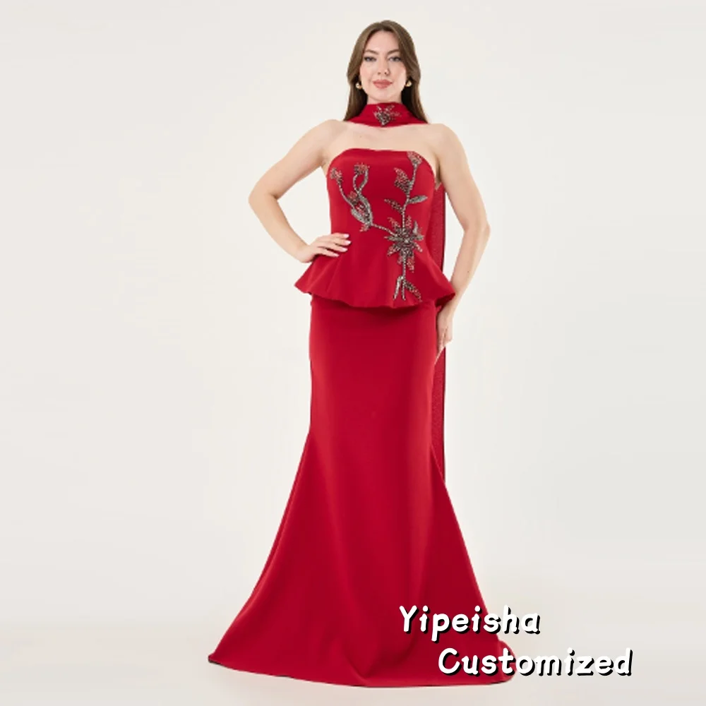 فستان حورية البحر مطرز بالترتر مخصص للحفلات الراقصة على شكل قلب فساتين سهرة طويلة مناسبة مخصصة للمشاهير أنيقة ورائعة