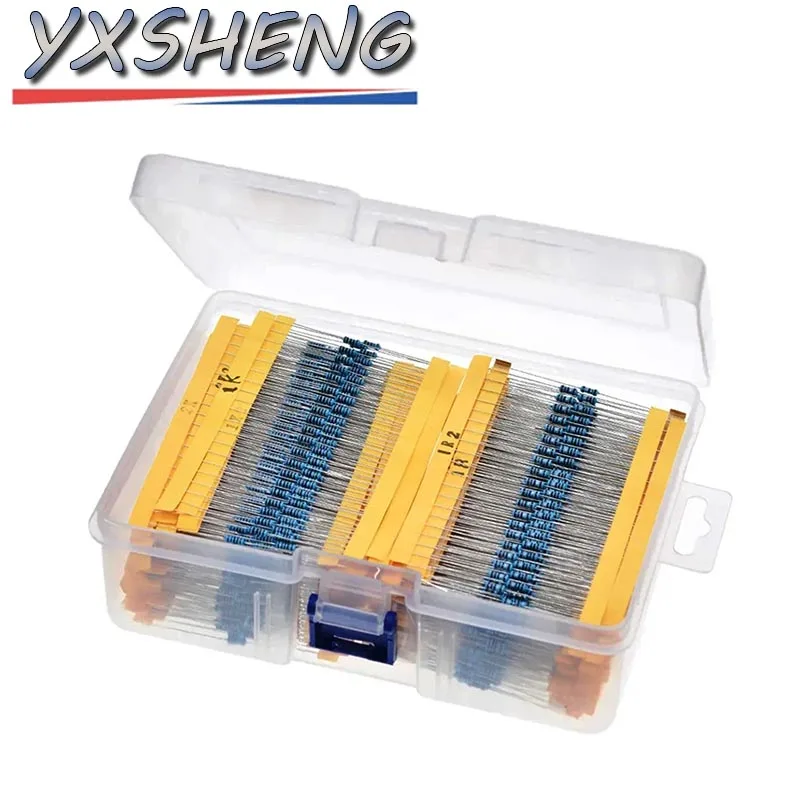 

2600PCS/Set 130 Values 1/4W 0.25W 1% Metal Film Resistors Assorted Pack Kit With Box Set Lot Resistors Assortment Kits