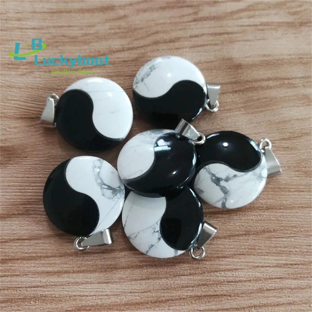 Five Elements Tai Chi Gossip Necklace Yin Yang Pendant Obsidian White Pine Couple Transfer to Keep Safe