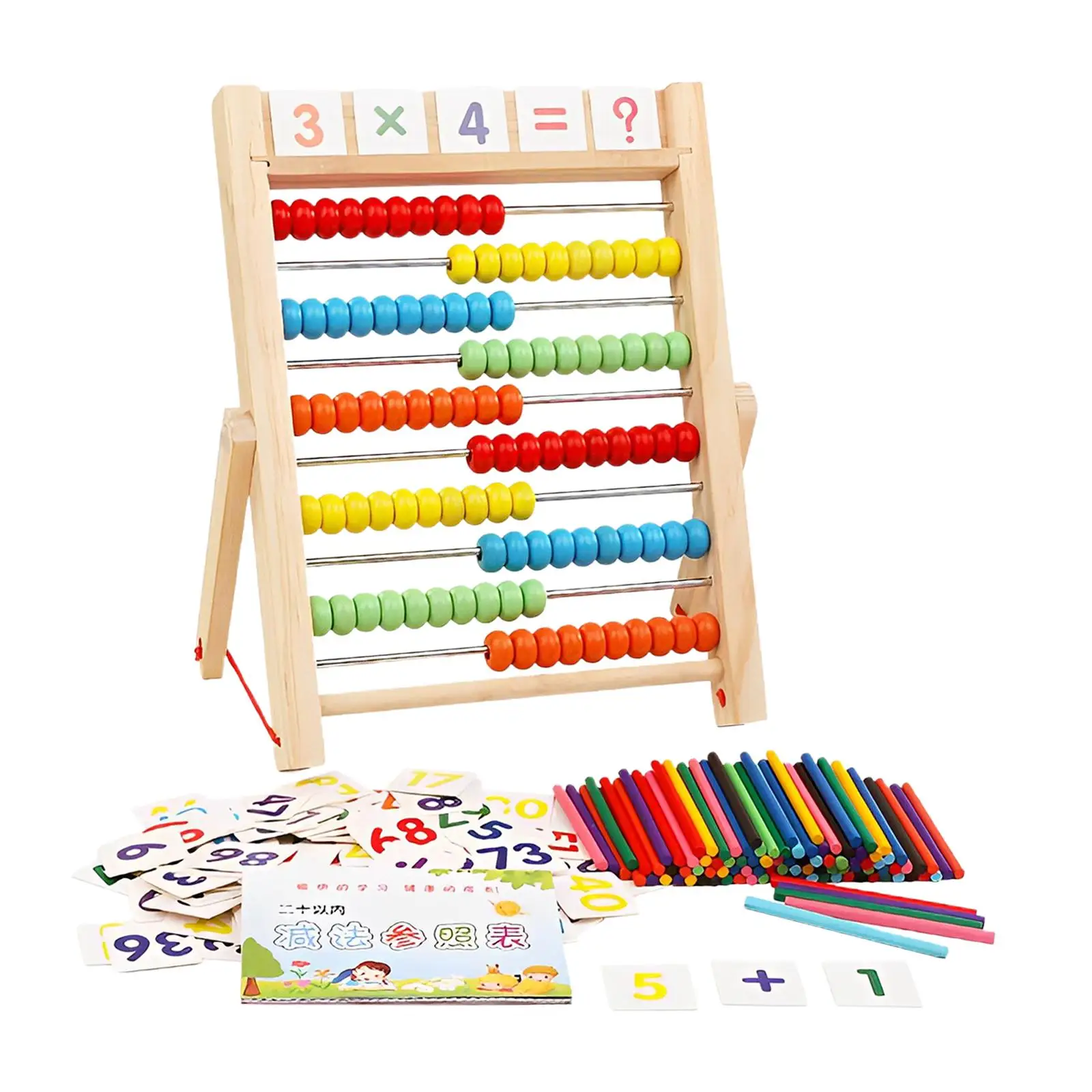 Wooden Frame Abacus Educational Counting Frames Toy 10 Row Math Manipulatives