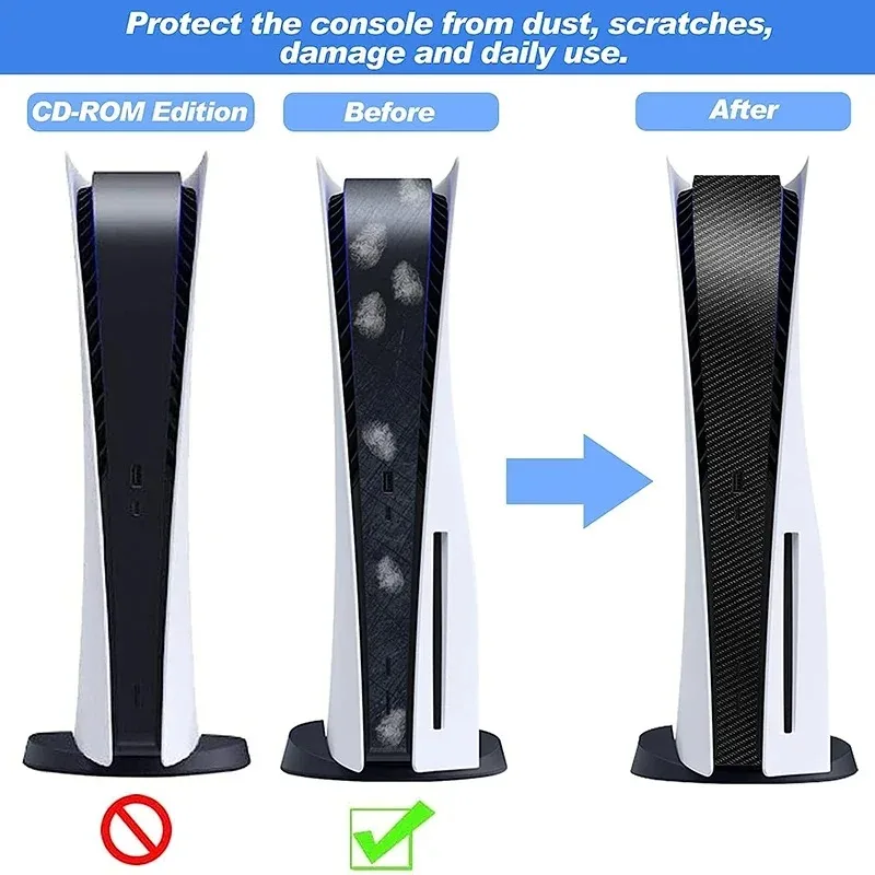 Для PlayStation 5, PS5, дисковая и цифровая версия, консоль, универсальная декоративная полоса, центральная наклейка, противоскользящая защитная наклейка