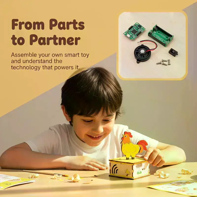1 Set DIY Rooster Science Experiment Kit Education Model Toy Light Control Circuit Experiment Toys For Children Gift