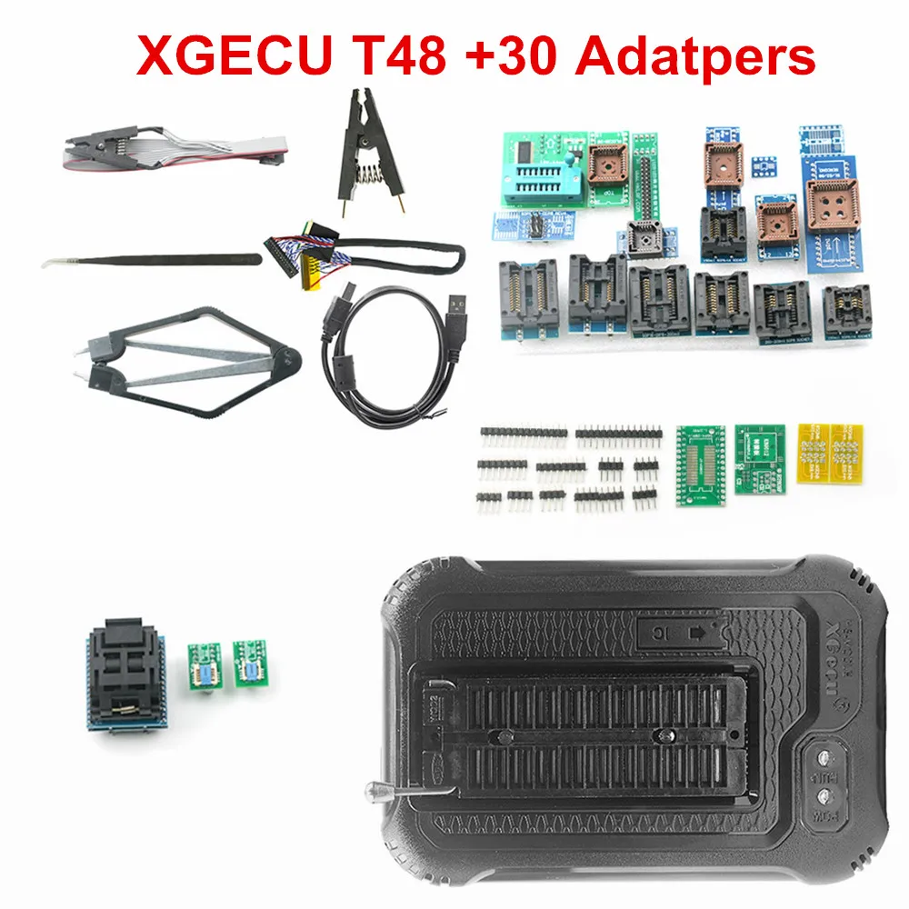 V12.25 XGECU T48/TL866II Plus Universal Programmer+Full Adapters IC Clip High speed Flash EPROM Programmer