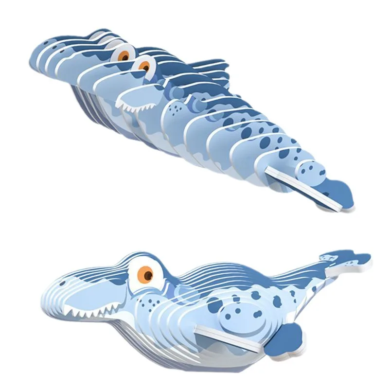 Mosasaurus 3D bricolage à la main papier Puzzle jouet enfants Puzzle blocs de construction Animal modèle créatif ornement