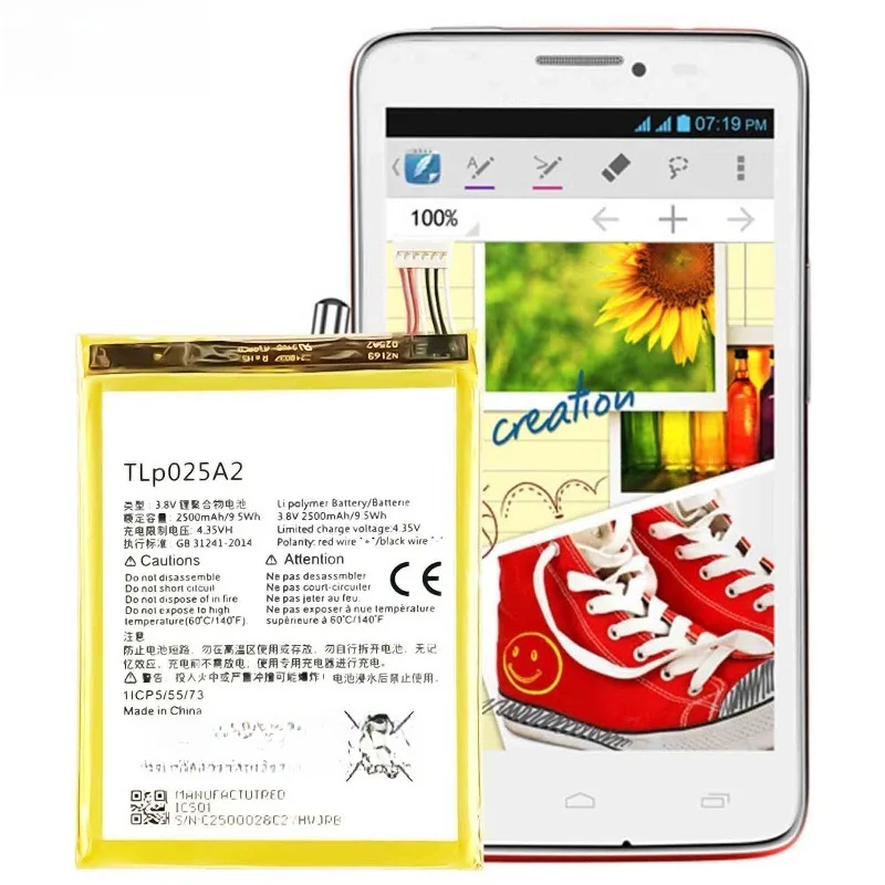TLp025A2 mobile phone battery,suitable for Alcatel Idol X PLUS/POP2 5.0/POP C9 battery large capacity, free tool 3.8V 2500mAh - view 4