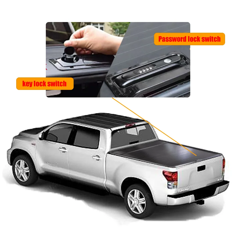 Hot selling pickup tonneau cover universal retractable aluminum alloy truck roller car shutter cover