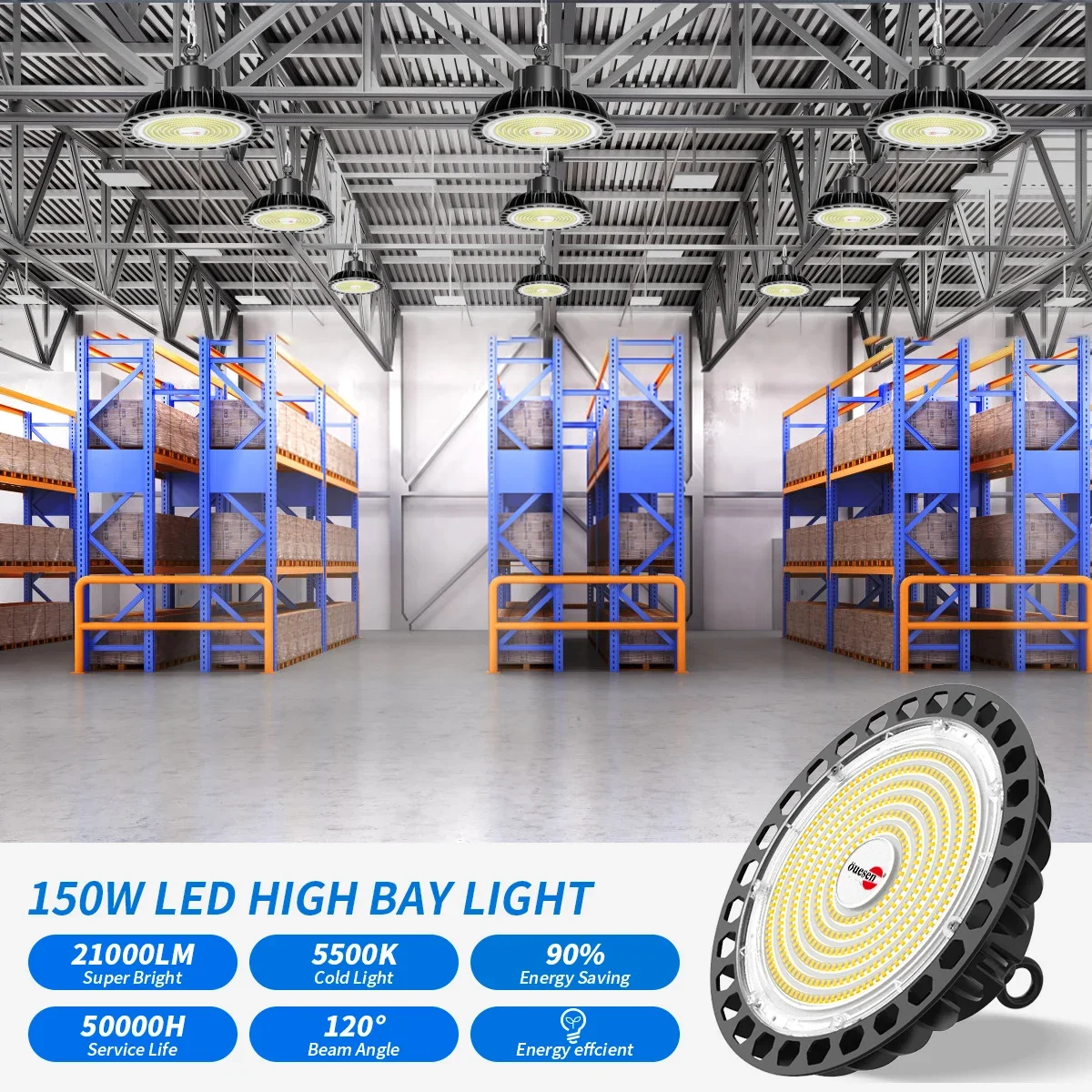 New Advance Model 150W UFO High Bay Light Lotus Element 21000lm Outdoor Indoor Warehouse Lamp