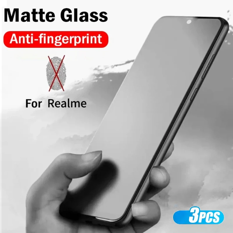 

3Piece Matte Tempered Glass for Realme 14X 12X 11X 13 12 11 10 9 Pro Plus Frosted Screen Protector for Realme 12 lite 12+ Glass