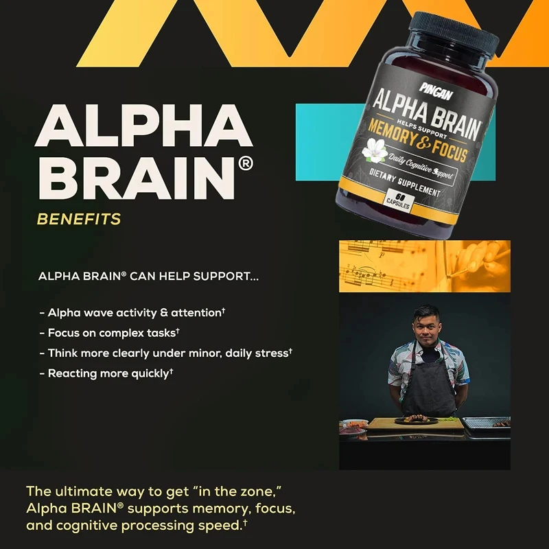 Alpha Brain60 High-quality Puzzle Brain Supplements - Focus, Concentration, and Memory - Alpha GPC,L-theanine, and Fake Purslane