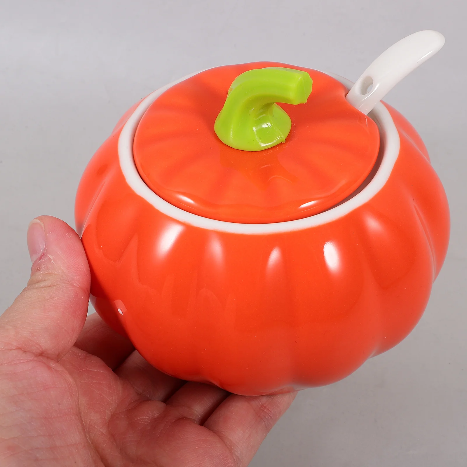 

Pumpkin Shaped Ceramic Spice Jar 1Set Aesthetic Functional Condiment Holder Perfect for Salt Pepper Sugar Spice Coffee Repeated