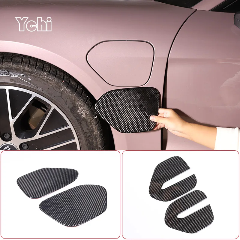 

Soft Carbon Fibre For Porsche Taycan 2019 2020 2021 2022 Car Oil Fuel Tank Cap Charge Cover trim Stickers Car Accessories