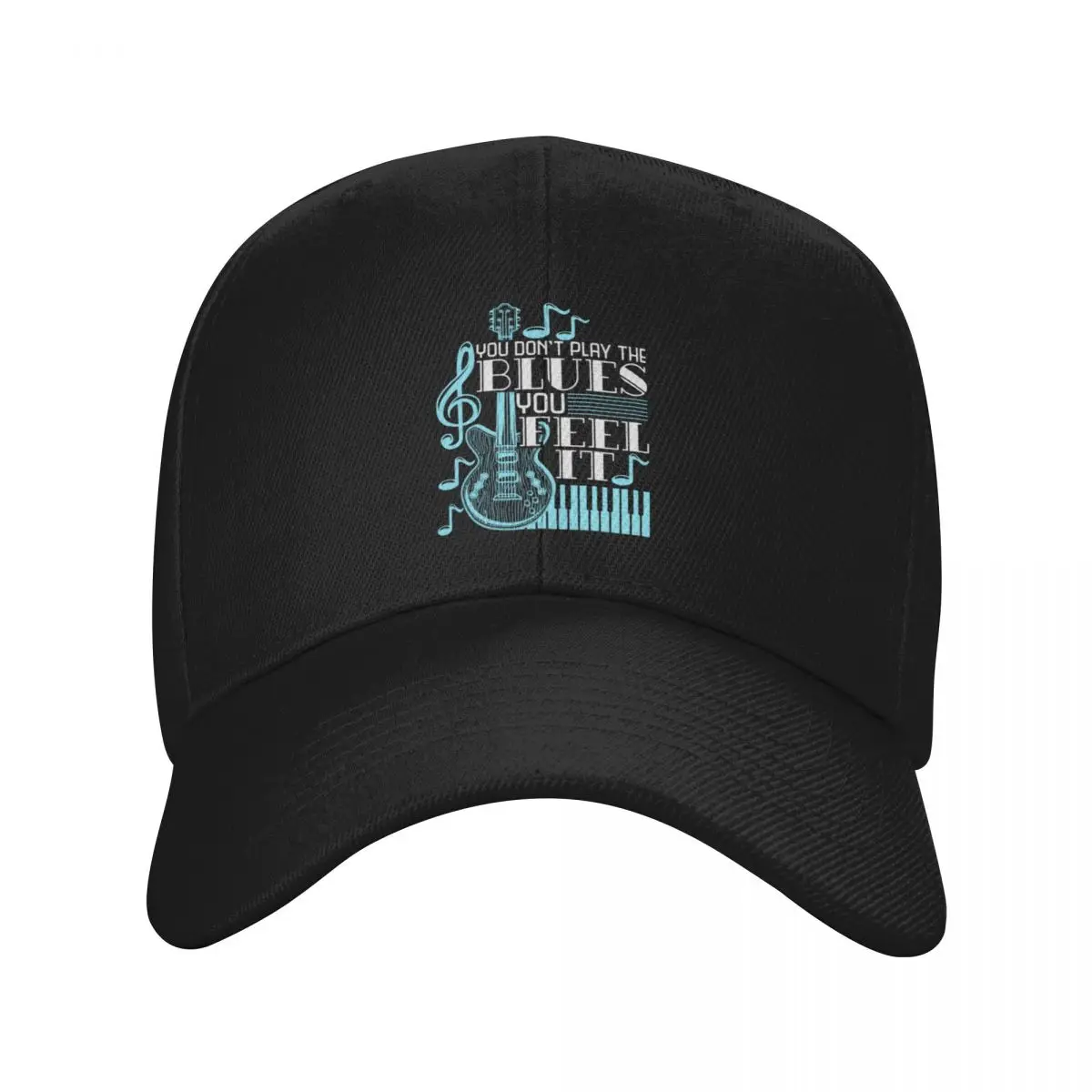 Blues Music Musician Gifts Guitar Musical Notes Baseball Cap Designer Hat fishing hat Trucker Hat Golf Cap Women Caps Men's