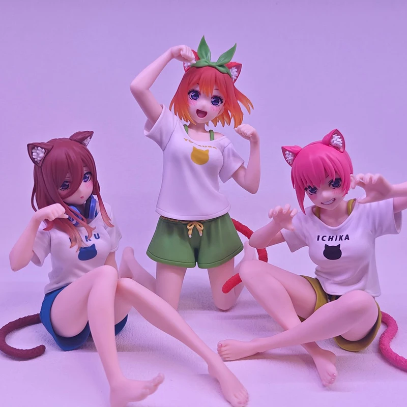 TAiTO Desktop Cute The Quintessential Quintuplets Nakano Ichika Nino Miku Yotsuba Itsuki Cat Room Wear Anime Action Figures Toy