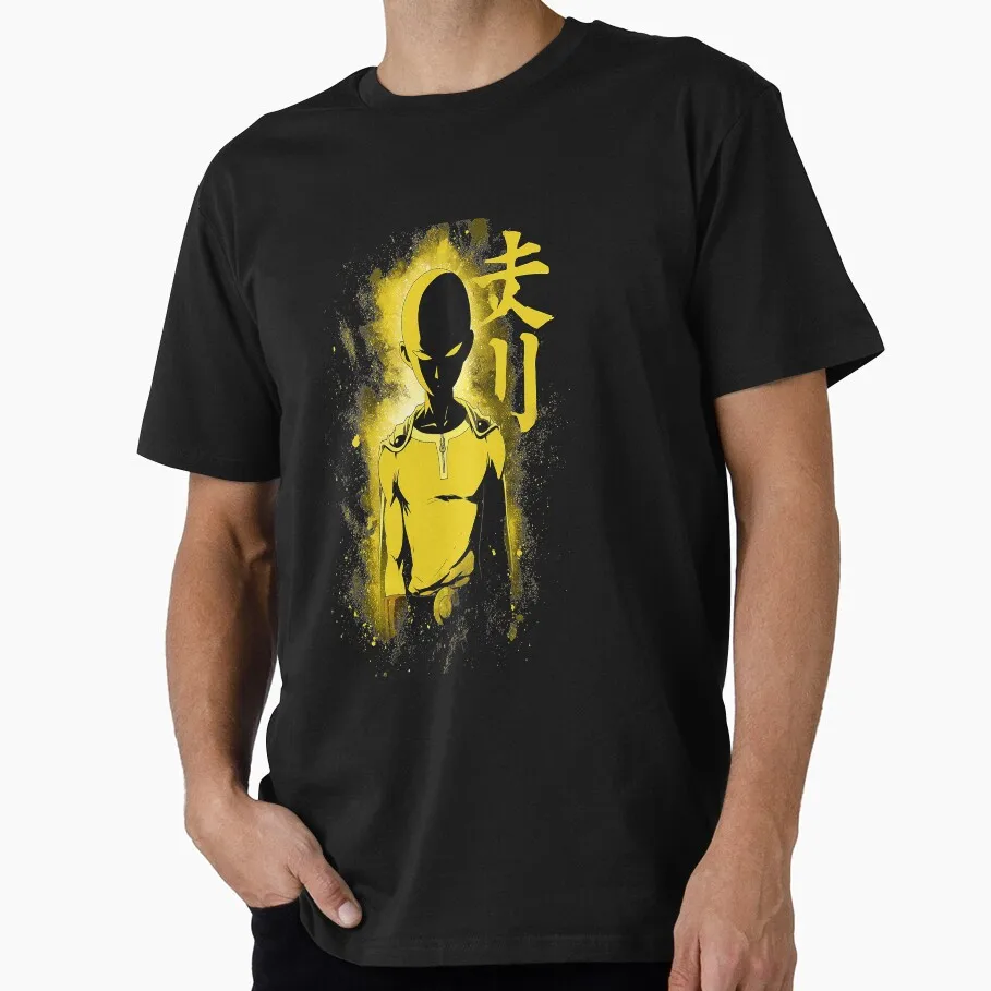Minimalist Gold Energy Saitama Superhero  Anime Gift T-shirt 1206 One Punch Man Manga Print Graphic Clothes All Size Tops S-6XL