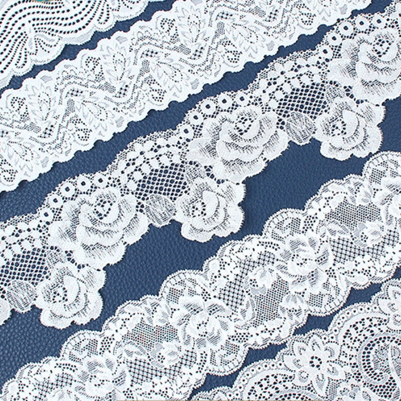 6-7cm White Lace Fabric 5 Yards Stretch Hemline Accessories Lace Applique African Cotton Embroidery Eyelet Lace Trim DIY Craft