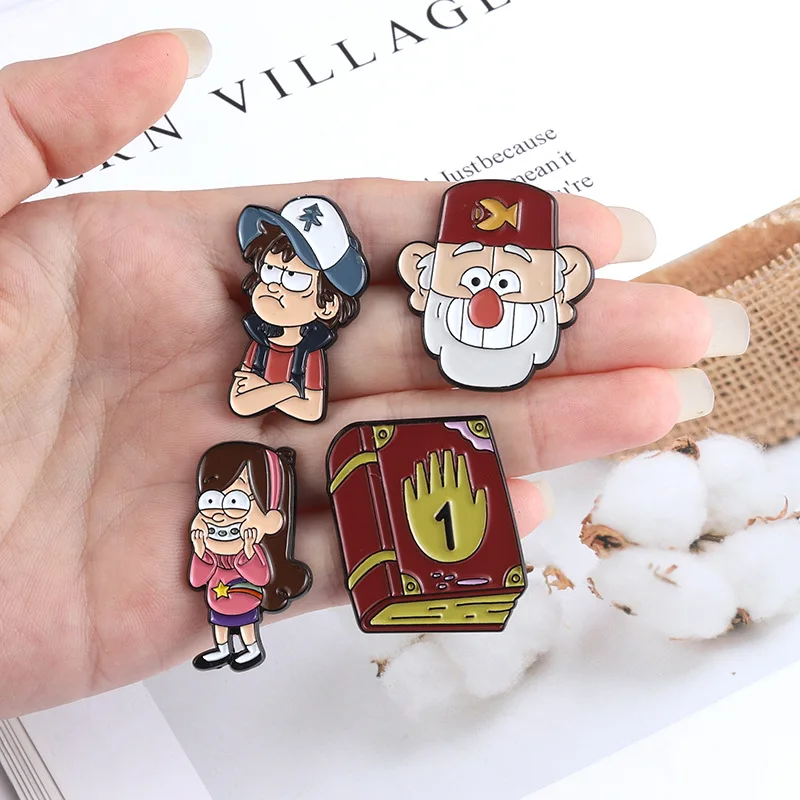 Gravity Falls Enamel Pins Cartoon Character Ideas Brooch Badge Jewelry Gift for Friends Wholesale